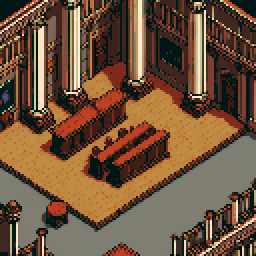royal council, building, inside, block, wood, one discussion table, wooden interior, council room, columns