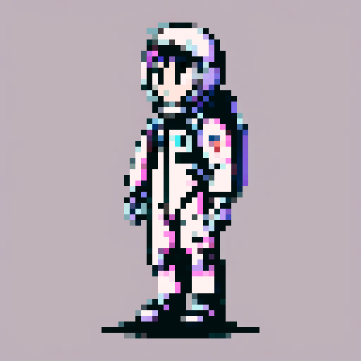 astronaut character, fully body, black background