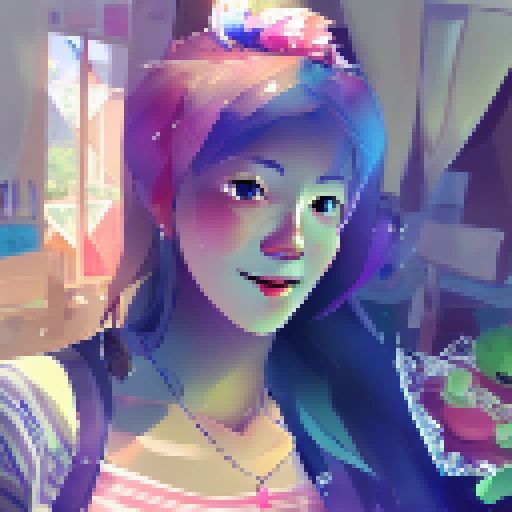 , my cute wife creates a joyful scene , full of energy and life."