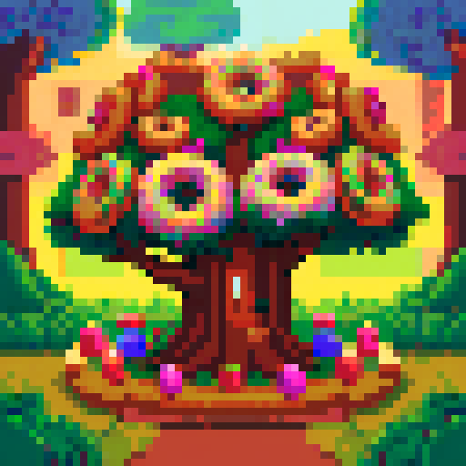 tree with donuts