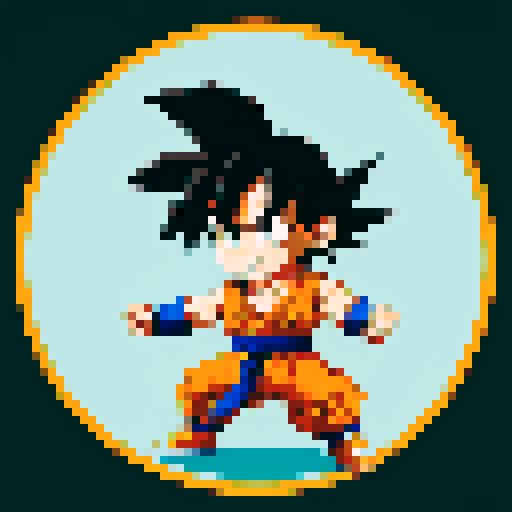 Create Goku from Dragonball Z in the style of TMNT Shredders Revenge.