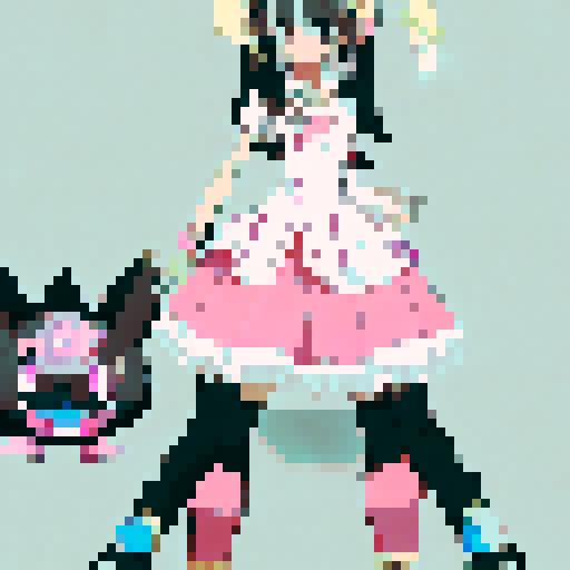 1 girl, smile,  black long hair，maid dress