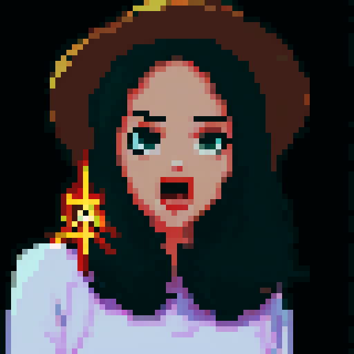 give the character an exaggerated angry expression