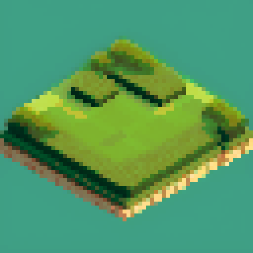 A block of grass to make the floor of a game, it must make a good transition between each block