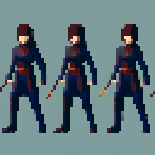 please give me some base templates for a side-scroller, a hack-and-slash game I can use to make my own characters. Give them reasonable proportions and give one female and one male.