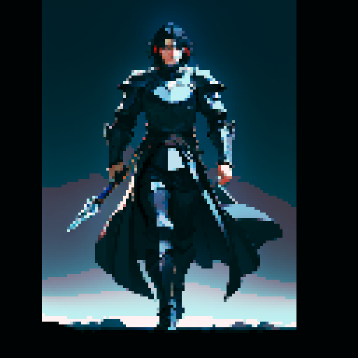 full-body image, male knight, man in black armor, giant sword, long black hair, sexy, male dark knight