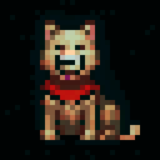 generate various cute pixel snowdogs