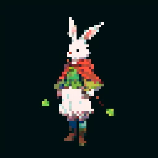 Mysterious and whimsical wererabbit in the style of wizardry
