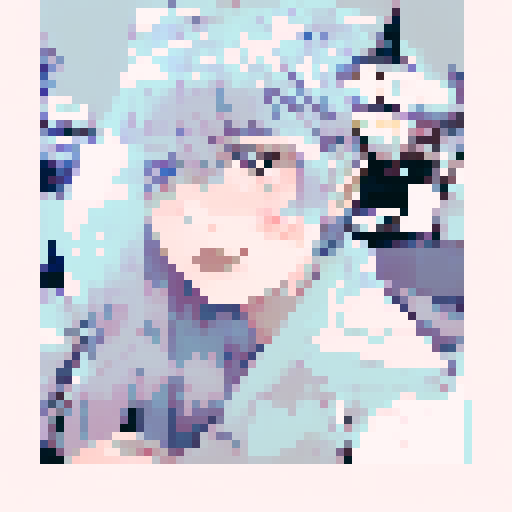 pixel style , cute girl