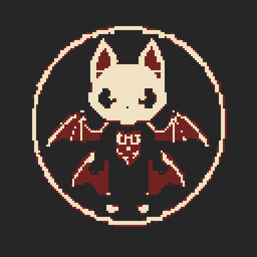 bat creature, cute buddy, pixel art, sRGB, farmer