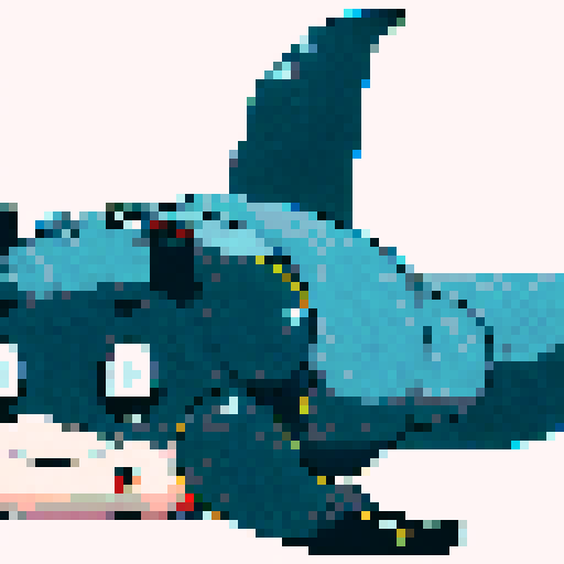 pixelated blahaj