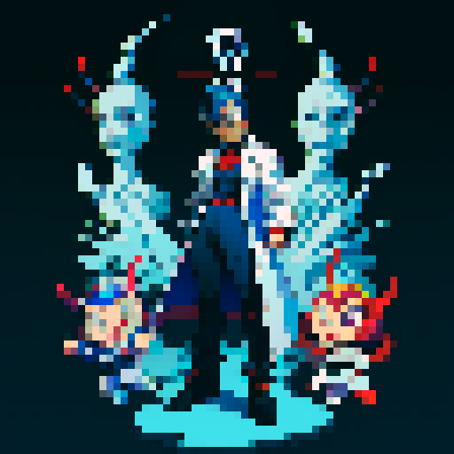 A full body character, an evil doctor wearing a lab coat, megaman style, retro