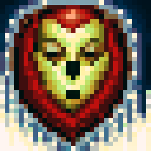 slaughter, bloody, brutal, intense, game icon, 32x32 pixel art, sRGB, skill art, close up, portrait, gory, violent, graphic, menacing, dark, shadowy, twisted, horrifying