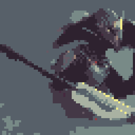 dark souls-like knight, brown-haired, no helmet, wielding a sword and shield, shield embossed with a golden "V", pixel art, sRGB