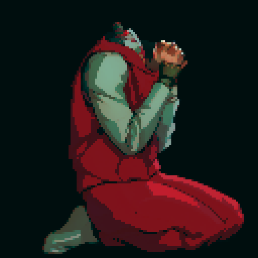 kneeling and praying enemy