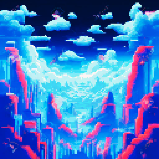 view from high above earth, futuristic buildings extend into the clouds