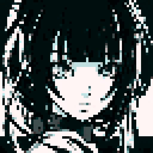 Anime style woman in black and white