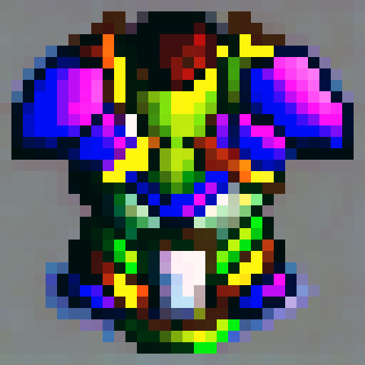 rainbow colored armor