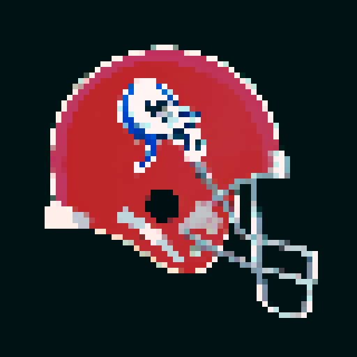 WFL world football league american pro football helmet, NFL, flat, facing right, pixel art, retro, icon, colorful