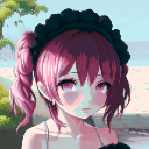 ((high quality, masterpiece)) 1 girl, pink short hair, short pigtails, pink eyes, blush