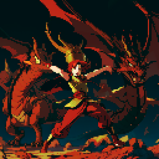 red dragon, pile of gold coins, full-body image of dragon