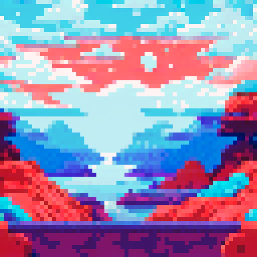 Space Galaxy pixelated landscapes