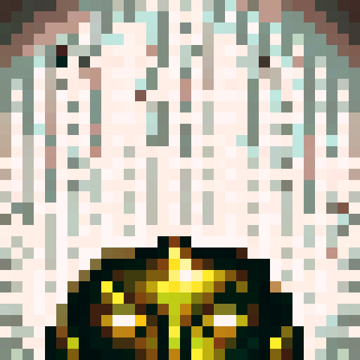 cyborg head, armored faceplate, glowing red eyes, metallic textures, intricate wiring, mechanical jaw, sleek design, futuristic details, game icon, 32x32 pixel art, sRGB, skill art, close up, portrait