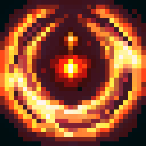 Diamond Shaped Fireball, Orange Flame, Lighter orange background, Flame tail