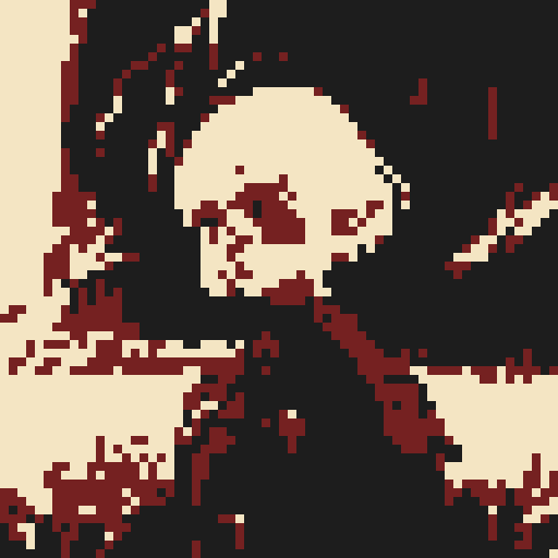 White-haired, short-haired girl in black clothes, elf hunter, pixel art, sRGB