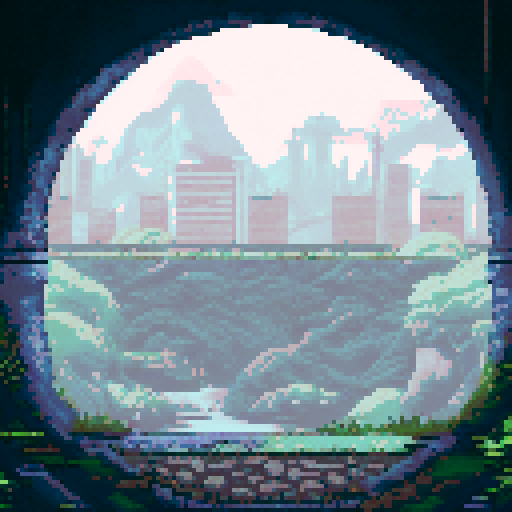 concrete, dusk, cracked, grafitti, moss, tunnel, pipes, dreams