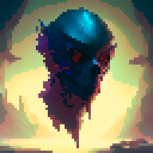 bold, fierce, yet slightly adorable undead skull with a semi-profile, featuring glowing eyes