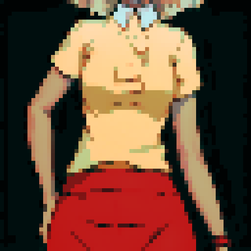 Black girl with light brown hair, red eyes, and a white blouse