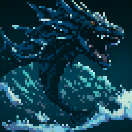 leviathan face with black background