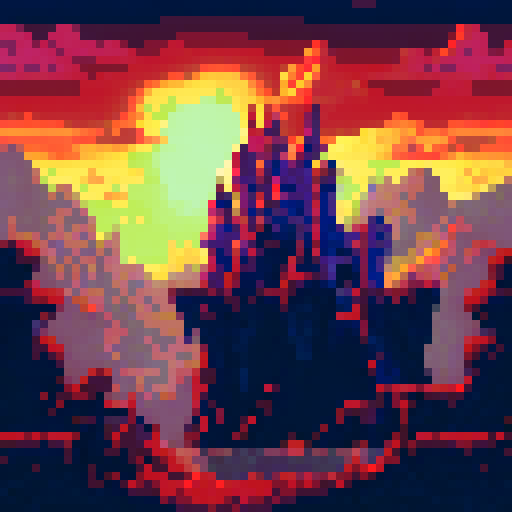 dungeon, dark colors, gloomy, sRGB, pixel art, background, landscape