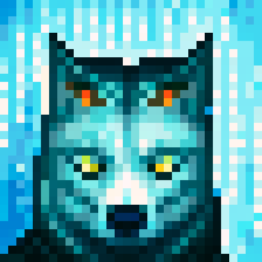 wolf avatar, portrait, glowing eyes