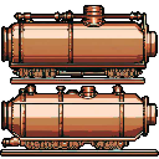 simple, geometrical copper tank treads. Steampunk. It should be seen from the left side with no perspective, on a solid-color background.