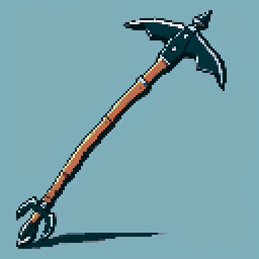 I want a wickedly sharp harpoon. It should be seen from the side without perspective. I want this object usable an asset in a videogame, meaning only one object per image, outlined with a strong black stroke, on a solid-color background. 