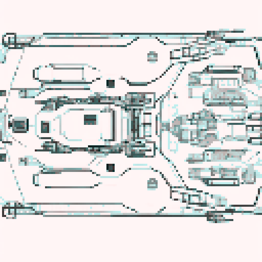 a space battleship, top-down view, gray boarder, red desk
