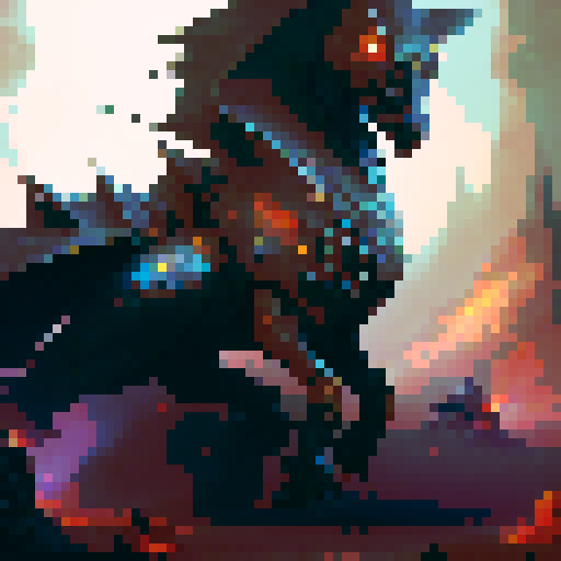 Armored knight on horseback charging towards a dragon, with fiery breath illuminating the dark forest behind them, all rendered in a traditional oil painting style