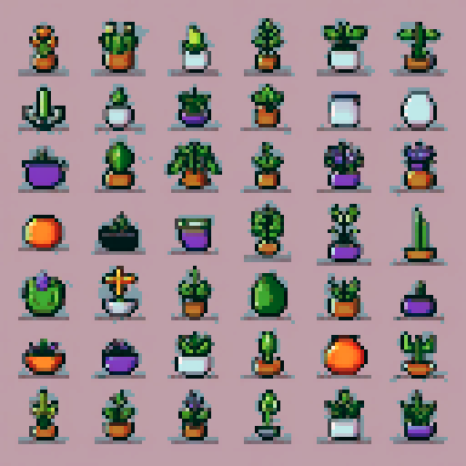 A collection of witchy herb icons folk Etsy cross stitch pattern 