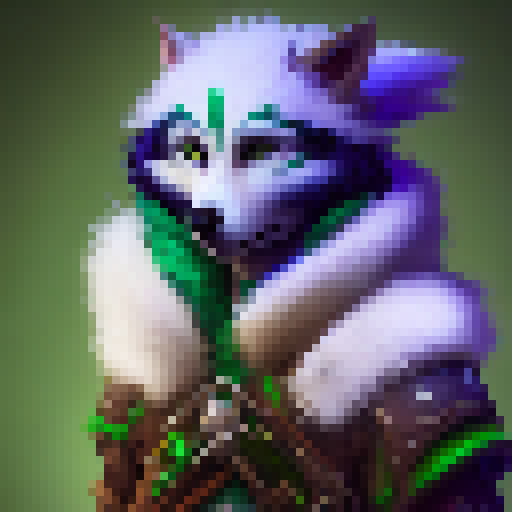 hunter from  world of Warcraft green hair, with his wolf pet