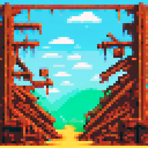 trying to build a house, but the structure is all crooked and falling apart. One person is holding the blueprints upside down, another is hammering nails into thin air, and another is trying to saw a board with a hammer. In the background, there are piles of wood and tools scattered everywhere. Above the group, write "Our Team at Work!" in big letters.