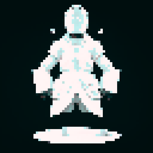 a levitating warrior wearing armor 