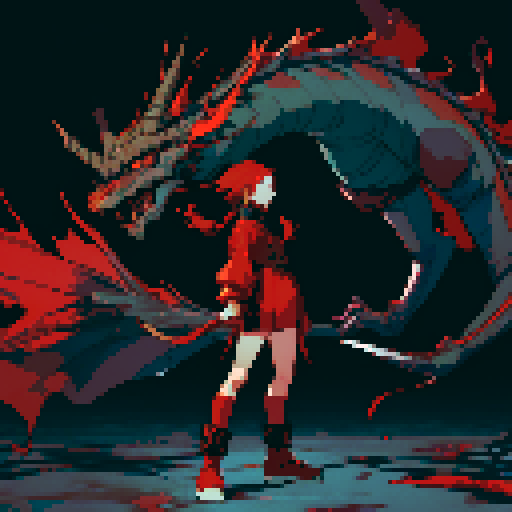 full-body image of a red dragon, dragon alone with nobody else in the frame