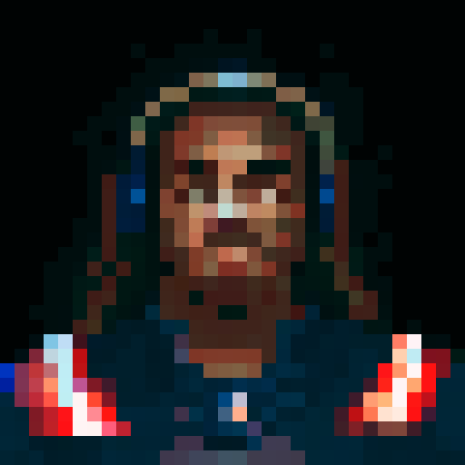 nfl football player, profile view, forward-facing, wearing jersey, no helmet, game icon style, 32x32 pixel art, sRGB, skillful expression, close-up portrait