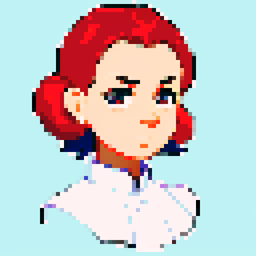 minister of foreign affairs, front view, pixel art, sRGB, detailed facial features, clean lines, vibrant colors, small dot shading, retro aesthetic, bust