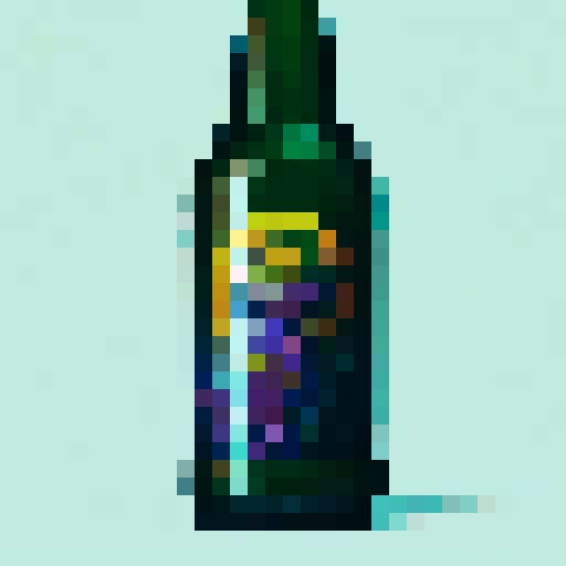 beer bottle cap item, game icon, 32x32 pixel art, sRGB, skill art, close up, portrait, metallic texture, embossed logo, vibrant colors, glossy finish
