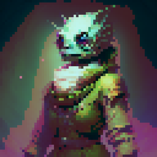 bold, fierce, yet slightly adorable undead creature with a semi-profile, featuring glowing eyes