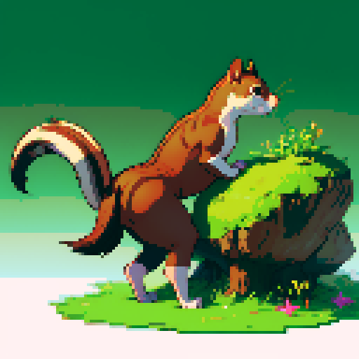 squirrel, fullbody sideview, sprite 
