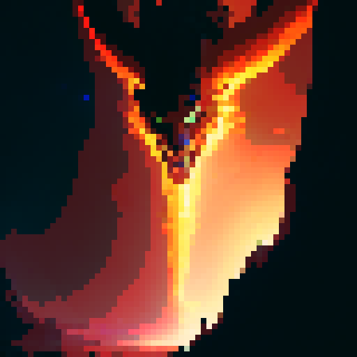 Living ember with glowing eyes, sharp fangs, and scales shimmering in the heat, surrounded by jagged rocks and molten lava, captured in a dramatic fantasy RPG art style, close up image
